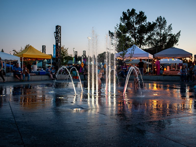 Capstone Fountain at Night